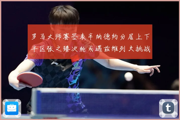罗马大师赛签表辛纳德约分居上下半区张之臻次轮或遇兹维列夫挑战赛场观察